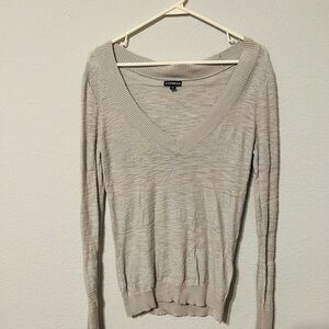 Express Light Gray Knit Sweater